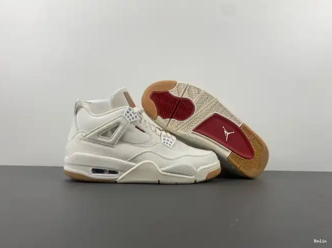 Bmlin Shoes Air Jordan 'White' 4 AO2571-100 x Levi's 0510